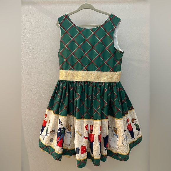 Little Loaves & Fishes Nutcracker Green Plaid Holiday Dress Gold Kids 7  Girls - aseduan.cl